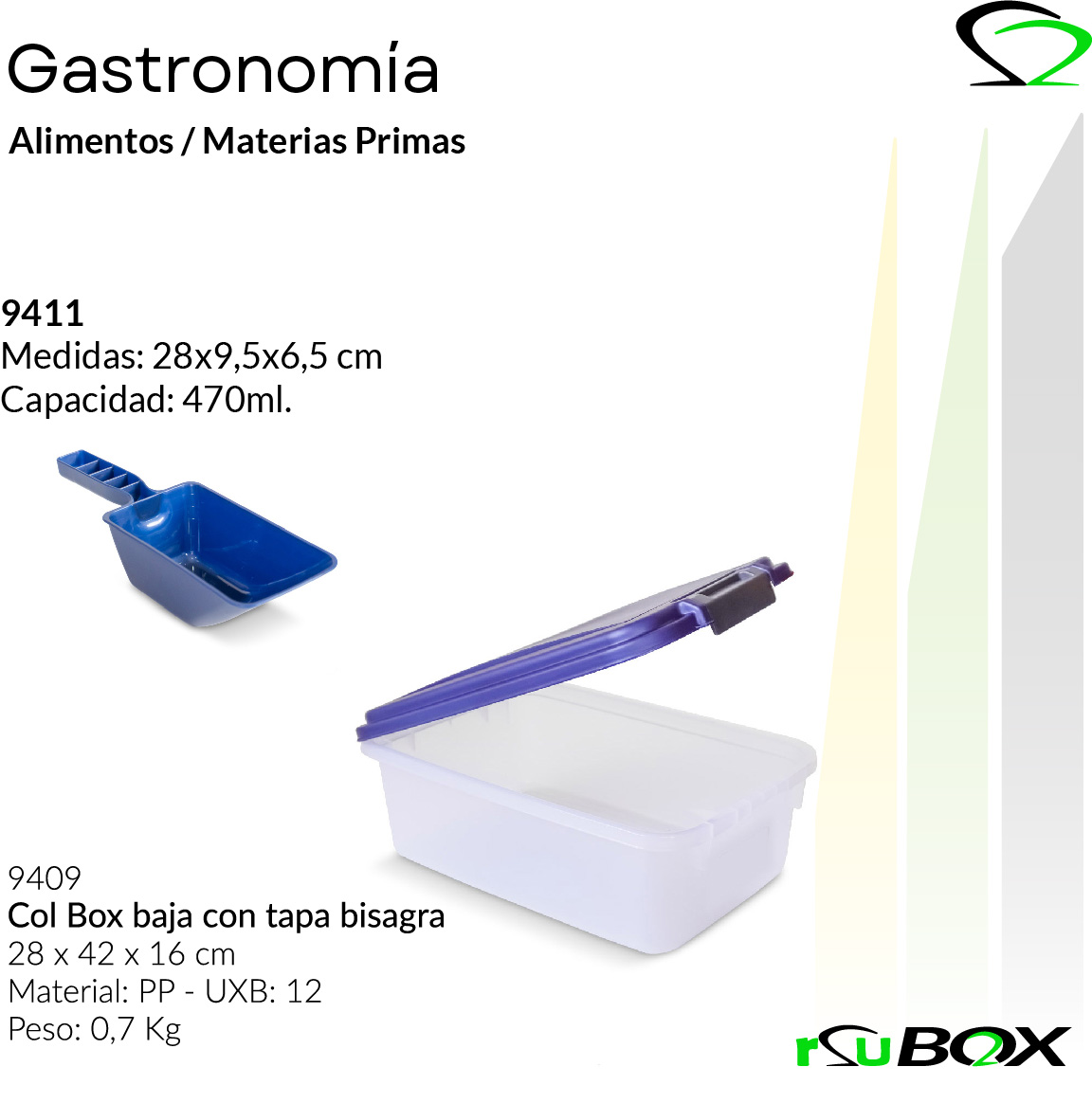 Art. 9409 — Col Box baja con tapa bisagra 28×42×16 cm